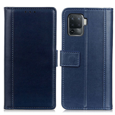 Funda de Cuero Cartera con Soporte Carcasa N02P para Oppo A94 4G Azul