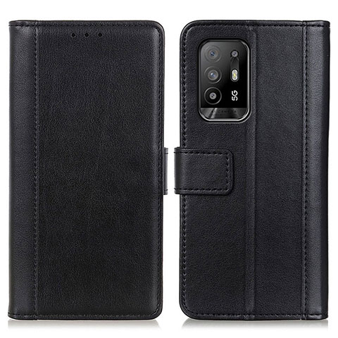 Funda de Cuero Cartera con Soporte Carcasa N02P para Oppo A94 5G Negro