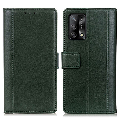 Funda de Cuero Cartera con Soporte Carcasa N02P para Oppo A95 4G Verde