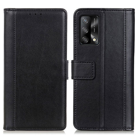 Funda de Cuero Cartera con Soporte Carcasa N02P para Oppo F19s Negro