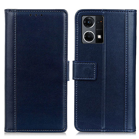 Funda de Cuero Cartera con Soporte Carcasa N02P para Oppo F21s Pro 4G Azul