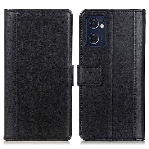 Funda de Cuero Cartera con Soporte Carcasa N02P para Oppo Reno7 5G Negro