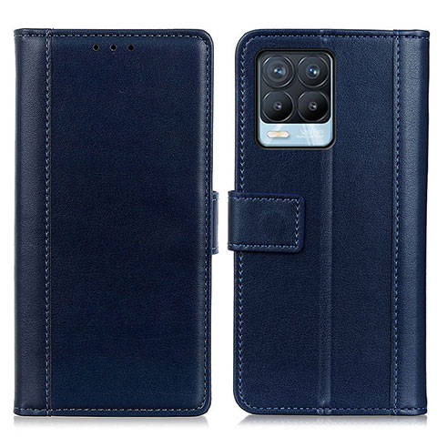 Funda de Cuero Cartera con Soporte Carcasa N02P para Realme 8 Pro Azul