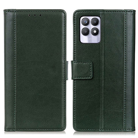 Funda de Cuero Cartera con Soporte Carcasa N02P para Realme 8i Verde