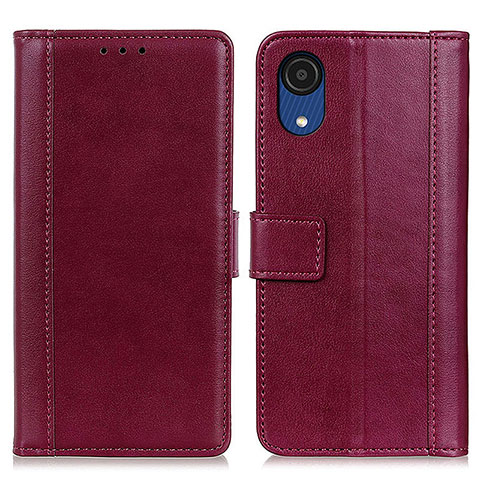 Funda de Cuero Cartera con Soporte Carcasa N02P para Samsung Galaxy A03 Core Rojo