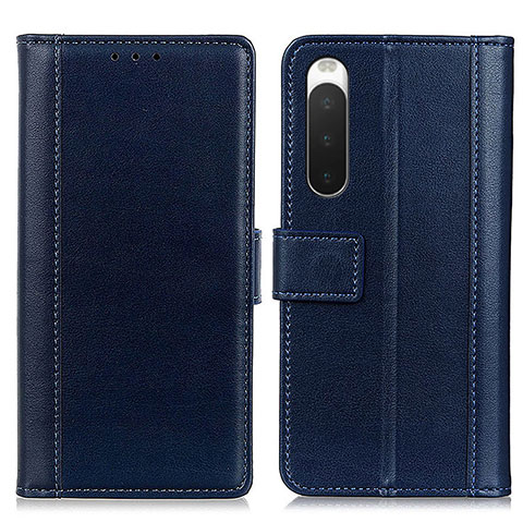 Funda de Cuero Cartera con Soporte Carcasa N02P para Sony Xperia 10 IV Azul