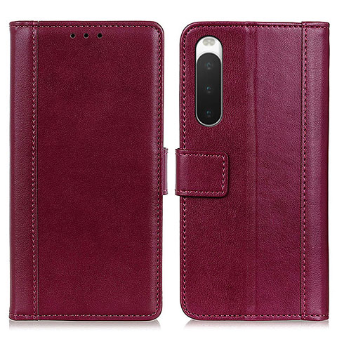 Funda de Cuero Cartera con Soporte Carcasa N02P para Sony Xperia 10 IV SO-52C Rojo