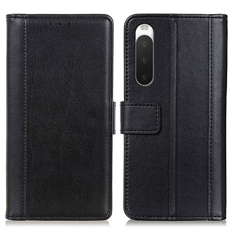 Funda de Cuero Cartera con Soporte Carcasa N02P para Sony Xperia 10 IV SOG07 Negro