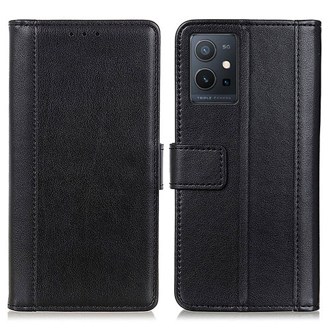 Funda de Cuero Cartera con Soporte Carcasa N02P para Vivo Y55s 5G Negro