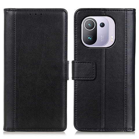 Funda de Cuero Cartera con Soporte Carcasa N02P para Xiaomi Mi 11 Pro 5G Negro