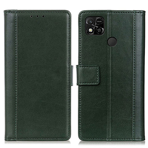 Funda de Cuero Cartera con Soporte Carcasa N02P para Xiaomi POCO C3 Verde