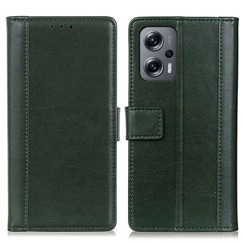 Funda de Cuero Cartera con Soporte Carcasa N02P para Xiaomi Poco X4 GT 5G Verde