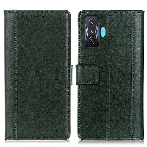 Funda de Cuero Cartera con Soporte Carcasa N02P para Xiaomi Redmi K50 Gaming AMG F1 5G Verde