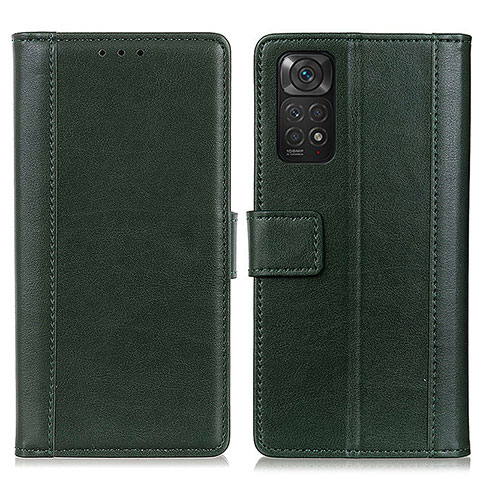 Funda de Cuero Cartera con Soporte Carcasa N02P para Xiaomi Redmi Note 11 4G (2022) Verde