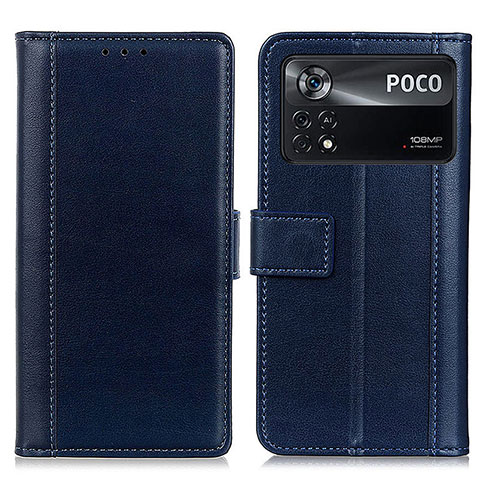 Funda de Cuero Cartera con Soporte Carcasa N02P para Xiaomi Redmi Note 11E Pro 5G Azul