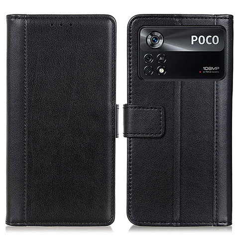 Funda de Cuero Cartera con Soporte Carcasa N02P para Xiaomi Redmi Note 11E Pro 5G Negro