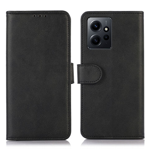 Funda de Cuero Cartera con Soporte Carcasa N02P para Xiaomi Redmi Note 12 4G Negro