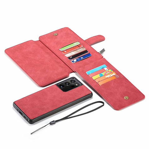 Funda de Cuero Cartera con Soporte Carcasa N03 para Samsung Galaxy Note 20 Ultra 5G Rojo