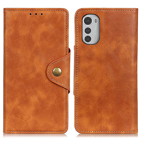 Funda de Cuero Cartera con Soporte Carcasa N03P para Motorola Moto E32 Marron