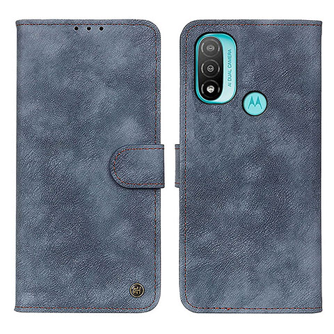 Funda de Cuero Cartera con Soporte Carcasa N03P para Motorola Moto E40 Azul