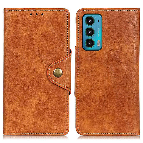 Funda de Cuero Cartera con Soporte Carcasa N03P para Motorola Moto Edge 20 5G Marron