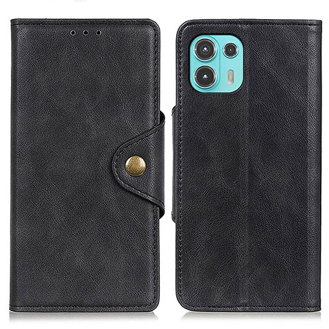 Funda de Cuero Cartera con Soporte Carcasa N03P para Motorola Moto Edge 20 Lite 5G Negro