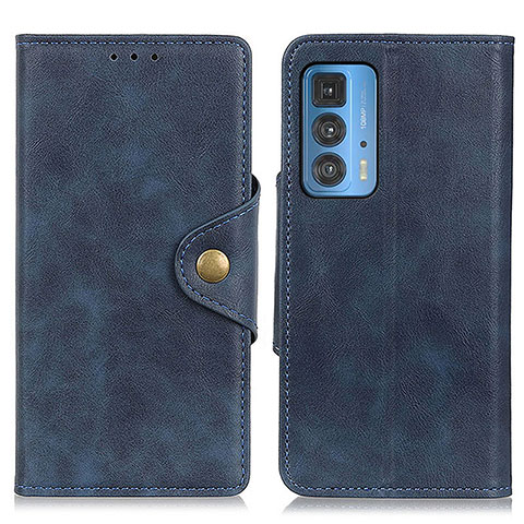 Funda de Cuero Cartera con Soporte Carcasa N03P para Motorola Moto Edge 20 Pro 5G Azul