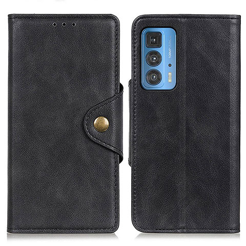 Funda de Cuero Cartera con Soporte Carcasa N03P para Motorola Moto Edge 20 Pro 5G Negro