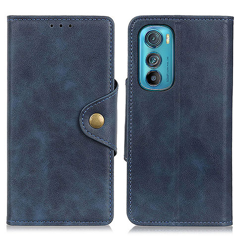 Funda de Cuero Cartera con Soporte Carcasa N03P para Motorola Moto Edge 30 5G Azul