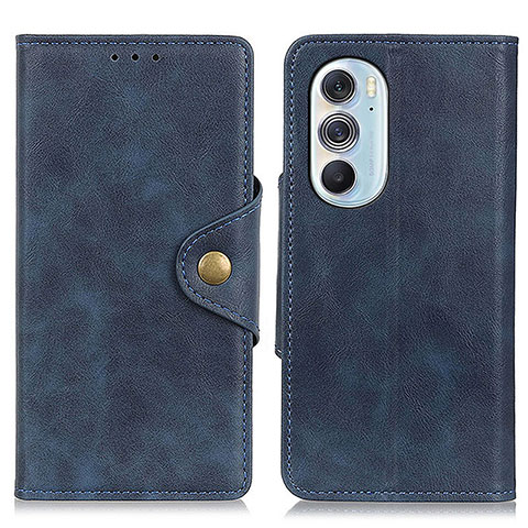 Funda de Cuero Cartera con Soporte Carcasa N03P para Motorola Moto Edge 30 Pro 5G Azul