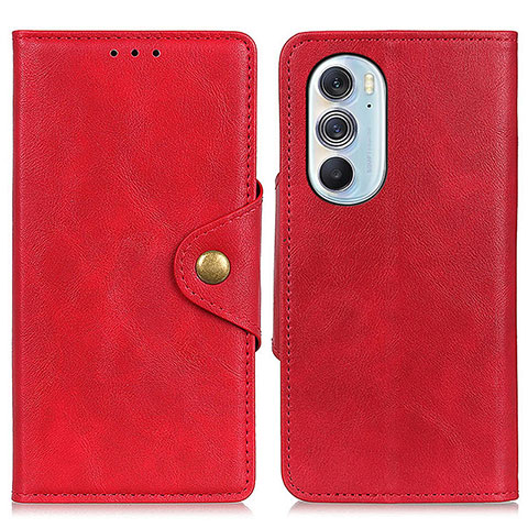 Funda de Cuero Cartera con Soporte Carcasa N03P para Motorola Moto Edge 30 Pro 5G Rojo