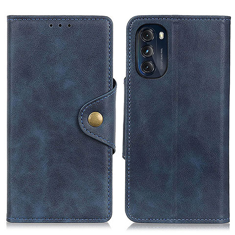 Funda de Cuero Cartera con Soporte Carcasa N03P para Motorola Moto G 5G (2022) Azul