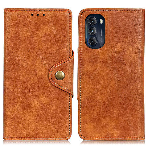 Funda de Cuero Cartera con Soporte Carcasa N03P para Motorola Moto G 5G (2022) Marron