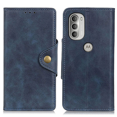 Funda de Cuero Cartera con Soporte Carcasa N03P para Motorola Moto G51 5G Azul