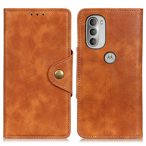 Funda de Cuero Cartera con Soporte Carcasa N03P para Motorola Moto G51 5G Marron