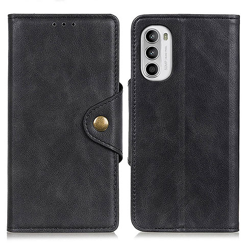 Funda de Cuero Cartera con Soporte Carcasa N03P para Motorola MOTO G52 Negro