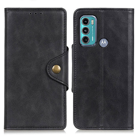 Funda de Cuero Cartera con Soporte Carcasa N03P para Motorola Moto G60 Negro