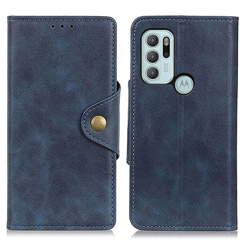 Funda de Cuero Cartera con Soporte Carcasa N03P para Motorola Moto G60s Azul