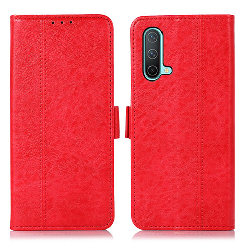 Funda de Cuero Cartera con Soporte Carcasa N03P para OnePlus Nord CE 5G Rojo