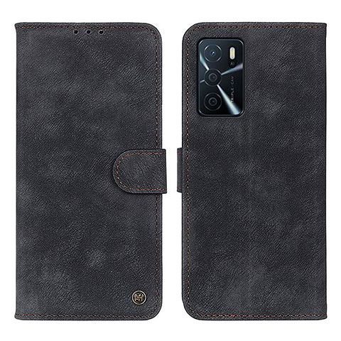 Funda de Cuero Cartera con Soporte Carcasa N03P para Oppo A54s Negro