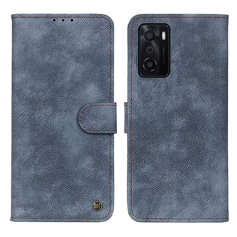 Funda de Cuero Cartera con Soporte Carcasa N03P para Oppo A55S 5G Azul