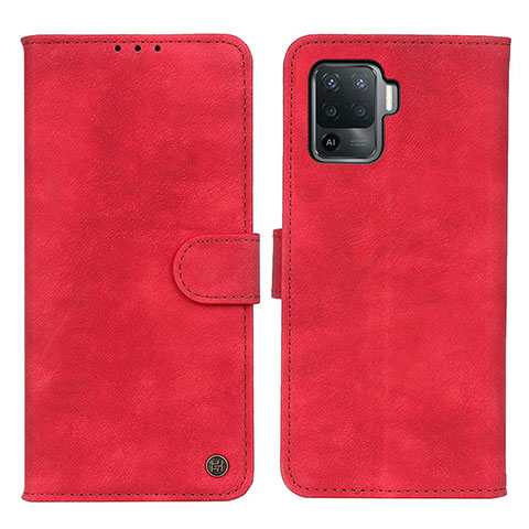 Funda de Cuero Cartera con Soporte Carcasa N03P para Oppo A94 4G Rojo