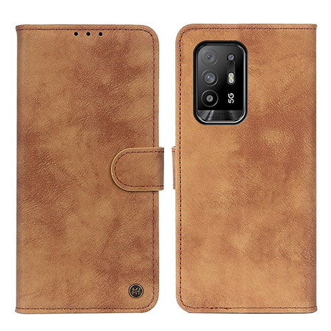 Funda de Cuero Cartera con Soporte Carcasa N03P para Oppo A95 5G Marron