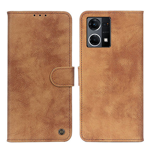 Funda de Cuero Cartera con Soporte Carcasa N03P para Oppo F21 Pro 4G Marron