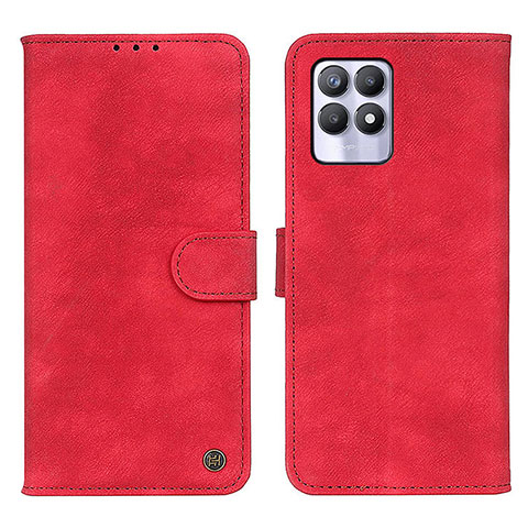 Funda de Cuero Cartera con Soporte Carcasa N03P para Realme 8i Rojo