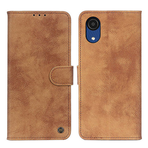 Funda de Cuero Cartera con Soporte Carcasa N03P para Samsung Galaxy A03 Core Marron