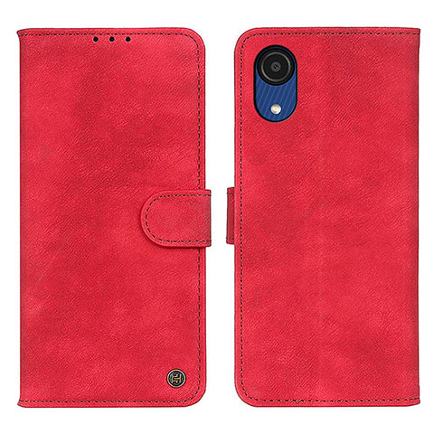 Funda de Cuero Cartera con Soporte Carcasa N03P para Samsung Galaxy A03 Core Rojo