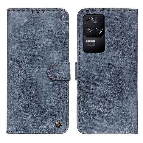 Funda de Cuero Cartera con Soporte Carcasa N03P para Xiaomi Poco F4 5G Azul