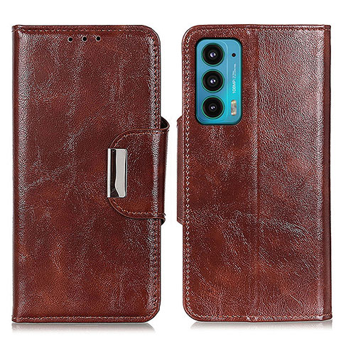 Funda de Cuero Cartera con Soporte Carcasa N04P para Motorola Moto Edge 20 5G Marron