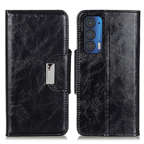 Funda de Cuero Cartera con Soporte Carcasa N04P para Motorola Moto Edge (2021) 5G Negro